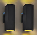 Dawn to Dusk Outdoor Light Fixtures Wall Mount 2 Pack, LED Modern Up Down Lighting Outdoor Wall Sconce Lights 2700k, 13" Black Outside exterior lights for House Porch Garage,IP65,UL Listed (Black) by RosykiteBuyNow