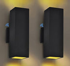 Dawn to Dusk Outdoor Light Fixtures Wall Mount 2 Pack, LED Modern Up Down Lighting Outdoor Wall Sconce Lights 2700k, 13" Black Outside exterior lights for House Porch Garage,IP65,UL Listed (Black) by RosykiteBuyNow