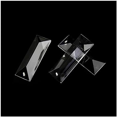 Chandelier Crystal Prisms Pendants 22X63mm 22x76mm Clear Crystal Chandelier Pendants Drops Optical Glass Prism Chandelier Crystal Prisms Pendants (Color : One Hole, Size : 22x63mm 30pcs) by Unknown
