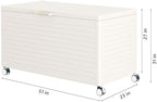 MIRADOR 134 Gallon Outdoor Storage Box with Wheels & Soft-Close Lid, Waterproof Metal Deck Box for Patio Cushions, Garden Tools & Pool Accessories, Latte - Image 6