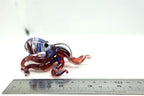 Octopus Miniature Figurines Animals Hand Blown Color Glass Art Collectible Gift Decorate 3.5" (Blue Red) - Image 2