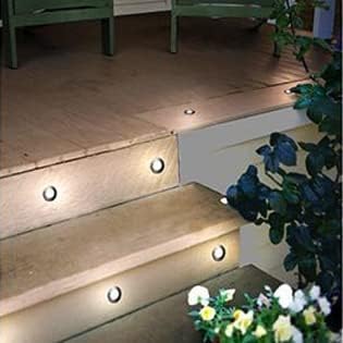Deck Lights Outdoor Waterproof Low Voltage Lighting Kit Stainless Steel 1W Outdoor Yard Garden Decoration Lamps Landscape Pathway Patio Step Stairs Black Border(6pcs,Cool White) - Image 3