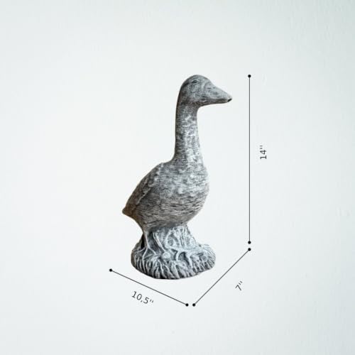 OLOMA Concrete Goose Garden Statue Outdoor Lawn Decor Handmade Realistic Cement Waterflown Bird Sculpture Weather Resistant Yard Ornament Farmhouse Garden Accent Patio Porch Landscaping Decoration - Image 5