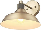 Globe Electric 44841 Sutton Outdoor Wall Sconce, Matte Brass Light Fixture, Front Porch Light or Outdoor Barn Light, Exterior Light Fixture, Textured Socket Detail, Modern Farmhouse Porch Lights, 9'' by GlobeElectric