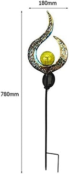 Practical Garden Tools Solar Lights Stake Sun，Sun Moon Flame Night Lighting，Solar LED Flame Light，Waterproof Retro Iron Garden Lawn Lamp，Garden Yard Landscape Decor (Size : 02) - Image 7