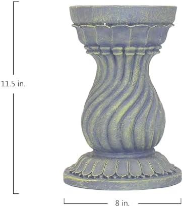 Echo Valley 9178 Serpentine Resin Pedestal Column Outdoor Décor for Lawns and Gardens for Gazing Globe or Sundial, Gray, 8.5 x 12.13 inches - Image 5