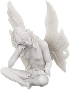 Design Toscano Gazing Secret Garden Fairy Woman Statue Figurine, 7 inches wide, 10 inches tall, Cast Stone Resin, Antique Stone Finish - Image 2