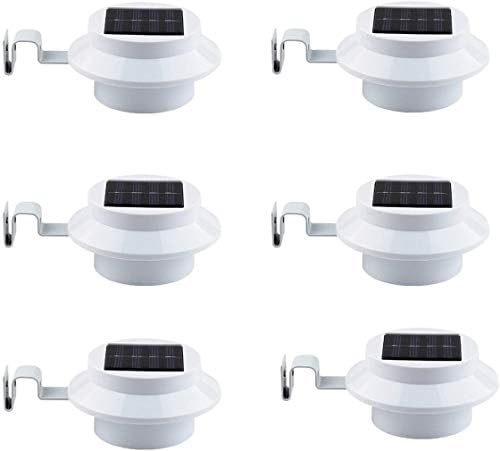 Ulalaza 6Pcs Outdoor Solar Gutter Lights Smart LED Night Light for Yard Driveway Lawn Pathway (White) by Ulalaza
