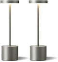 Kakanuo Grey Rechargeable Cordless Lamp - Touch Control, 3 Color Temperature, Wireless Battery Operated Lamps, Stepless Dimmable, Set of 2 by KakanuoLightings