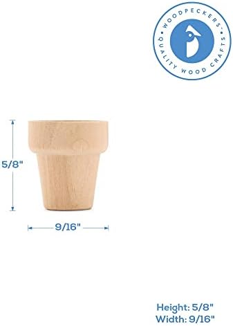Woodpeckers Mini Craft Flower Pot 5/8-inch x 9/16-inch, Pack of 250 Unfinished Flower Pot for Diorama - Image 5