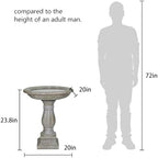 23.8" H * 20" Φ Outdoor Birdbath with Pedestal - Garden Birdbaths Outdoor Decor - Floor Bird Baths for Garden Patio, Yard, Lawn - Image 2