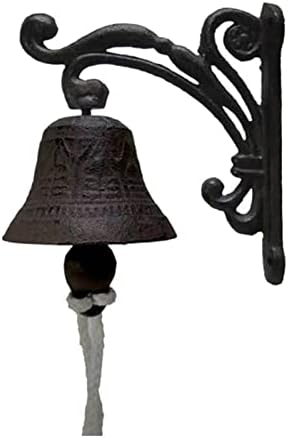 Vintage Cast Iron Door Bell Wall L Mounted Metal Creative Dinner Bell Home Garden Porch Patio Farm Yard Cabin Craft Decoration Wind Chimes (Color : B) (C) by Unknown