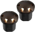 GOODSMANN Landscape Lighting 2PK Low Voltage Well Lights 6 Watt LED 120 Lumen 12V AC In-Ground Lights 3000K Warm White with Cable Connectors (2 Pack) by GOODSMANN