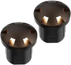 GOODSMANN Landscape Lighting 2PK Low Voltage Well Lights 6 Watt LED 120 Lumen 12V AC In-Ground Lights 3000K Warm White with Cable Connectors (2 Pack) by GOODSMANN