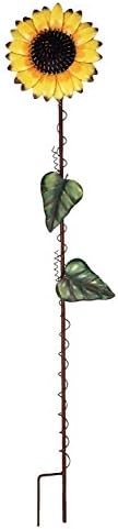 Flower Garden Stakes Metal Spring Yard Sign Decorative Sunflower Plant Stake Lawn Art Patio Decor Pathway Ornaments Indoor Outdoor Decoration (39" H) by WonderfulDecorationforGardenPatioHome