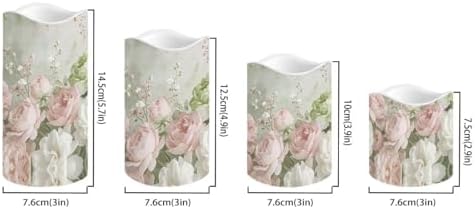 Rose Flickering Flameless Candles Pillar LED Candles with Remote and Timer Set of 4 Color Changing Battery Operated Candles for Home Decoration - Image 2