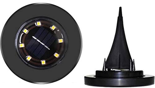 Solar Ground Lights 8 LED Disk Light Solar Powered Outdoor In-Ground Landscape Path Lights for Garden Lawn Yard Patio Driveway Walkway Pool Patio Deck Pathway,6 Pack,Warm White,Black Finish - Image 3