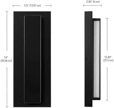 Globe Electric 60000172 15W LED Integrated Outdoor Wall Sconce, Matte Black, Frosted Acrylic, 600 Lumens, 2700 Kelvin, 90 CRI - Image 5