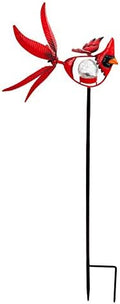 Evergreen Garden 38" H Solar Cardinal Staked Wind Spinner Garden Décor and Accessories for Home and Yard by EvergreenGarden