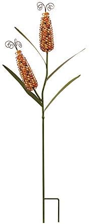 Fall Harvest Metal Corn Stalk Decorative Garden Stake Yard Art Patio Lawn Outdoor Fall Decor Autumn Thanksgiving Decoration (40 H) by KKILIPES