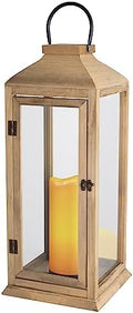 Bdor 27.5 Inch Outdoor Wooden Candle Lantern for Porch with LED Candle by Bdor