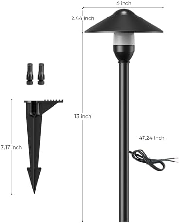 Low Voltage Pathway Lights with G4 3W 3000K Bulbs 6-Pack, Black Aluminum - Image 7