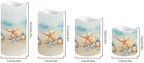 LED Light Candles for Home Decor, 4 Pcs Battery Operated with Color Changing Timer Remote, Flameless, Flickering, Fake Pillar Candles, Tea Lights, Table Decorations, Beach Starfish - Image 2