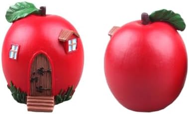 4 Pcs Fairy Garden Fairy House Miniature Figurines Mushroom Apple Tree House Figurines for Garden Decor - Image 4