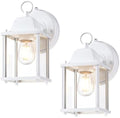 LIT-PaTH Outdoor Wall Light Fixture, Aluminum Glass, White, 2 Pack by LIT-PaTH