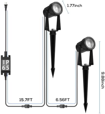Banord Outdoor Landscape Lighting, 8 Pack Outdoor Spot Lights, Low Voltage LED Landscape Lighting with Transformer for Yard, Plant, Lawn, Garden, IP65 Waterproof & 2700K Warm White - Image 3