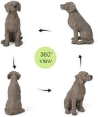 BeePeep Outdoor Labradorg Garden Statue, 17inch Dog Garden Statue Decor, Adorable Cast Stone Sculpture for Outdoor Patio Lawn Porch, Handcrafted Dog Figurine for Birthday Housewarming Gift - Brown - Image 3