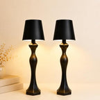 2 Pack Cordless Table Lamps, 5200mAh Rechargeable Battery Operated Lamp, Portable Outdoor Desk Light with 3 Color & Stepless Dimming Touch Control for Bedroom, Patio, Restaurant, Dining Room (Black) by Unknown