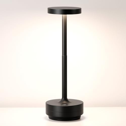 Cordless Table Lamp Rechargeable, 72h Battery Powered Table Light, Black by GQGJAHOutdoorTableLights