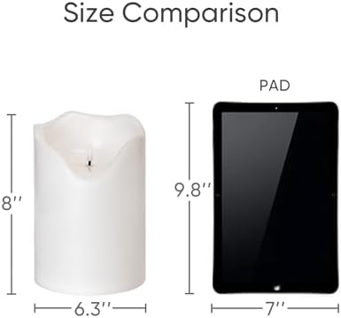 Homemory 6.3"x8" Extra Large Outdoor Waterproof Candle with Auto 6H Timer - Image 3