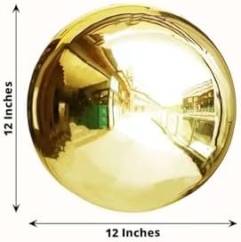 Tableclothsfactory 2 Pack Gold Stainless Steel Gazing Globe Mirror Ball, Reflective Shiny Hollow Garden Spheres - 12" - Image 3
