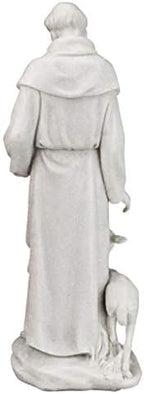 Design Toscano Francis of Assisi, Patron of Animals Religious Statue Figurine, 11 inches tall, Cast Marble Resin, White Finish - Image 5