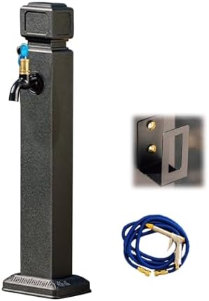 Stainless Steel Wall Fountain for Garden and Patio Outdoor Water Tap with Hook Stylish Water Column for Backyard Decor and Irrigation by Unknown