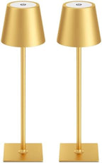 Kakanuo Gold Cordless Rechargeable Table Lamp 5000mAh Battery Operated Lamps, 3 Colors Stepless Dimming Touch Lamp for Living Room, Kitchen Counter, Dining, Outdoor Patio, 2 Pack by KakanuoLightings