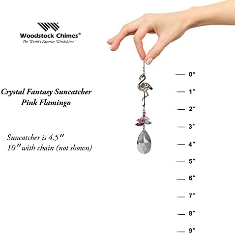 Woodstock Chimes Sun Catcher Crystal Fantasy, 4.5" Flamingo Crystal Suncatcher Pink Hanging Window Prism for Indoor Kitchen Office Gifts Rearview Car Mirror Décor, Rainbow Makers Collection - Image 4