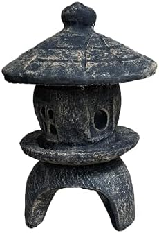 Solid Rock Stoneworks Small Round Concrete Pagoda Statue for Garden, Japanese/Chinese/Asian Style- Autumn Brown Color by SolidRockStoneworksLLC