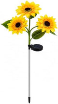 Solar Sunflower Stake Light, Yellow Outdoor Garden Accent Lamp by Unknown