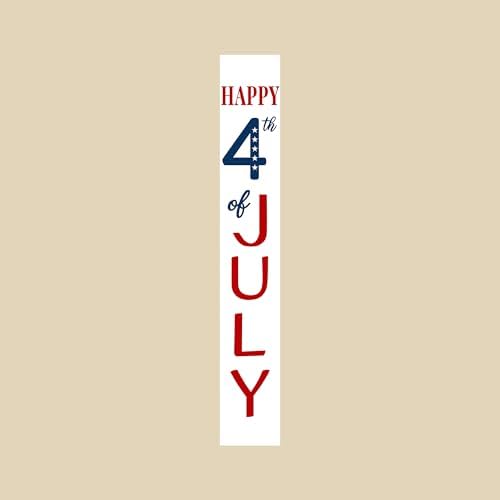 Calloway Mills 118865907 Happy 4th of July White Porch leaner, 59" x 7.25" by Callowaymills