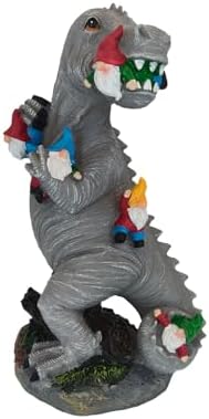 14 Inch Dinosaur Gnome Garden Statue Outdoor Yard Decorations - Image 2