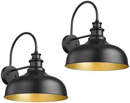 Bestshared Outdoor Barn Lights, 11.4 Inch Dome Outdoor Wall Sconce, E26 Socket Weather Resistant Farmhouse Porch wall Lights, Anti-Rust Exterior Lighting Fixture for House, Porch,Patio, Garage by bestshared