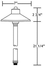 VOLT Flat Hat 12V Copper Path Light (7" Shade, 24" Tall) - Image 7