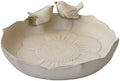 Ceramic 9.45 inch Beige Heavy Duty Ground Wild Bird Bath Bowl or Feeder for Outdoor Garden, Bowl Only by Yeaco