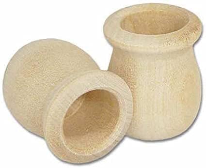 Factory Direct Craft Pack of 24 Unfinished Wood Candle Cups - Made in the USA Blank Wooden Bean Pot Candle Holders DIY Wood Turnings (Size 1-9/16" H x 1-3/8") - Image 3