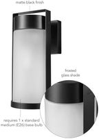 Globe Electric 60000165 1-Light Outdoor Wall Sconce, Matte Black, Frosted Glass - Image 7