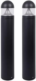 Solus Rounded LED Bollard Path Light – 20W Integrated LED, 1400 Lumens – 3000K or 4000K CCT – Modern Outdoor Light, ETL Listed – Black or Bronze Finish (Black, 3000K / 2 Pack) by Solus