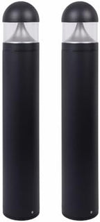 Solus Rounded LED Bollard Path Light – 20W Integrated LED, 1400 Lumens – 3000K or 4000K CCT – Modern Outdoor Light, ETL Listed – Black or Bronze Finish (Black, 3000K / 2 Pack) by Solus